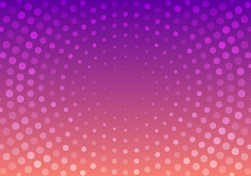 Violet blurred vector background with halftone effect. Smooth pink and purple gradient. Violet background. Halftone wallpaper. Creative backdrop. Vector template. Minimal style. Cover layout template