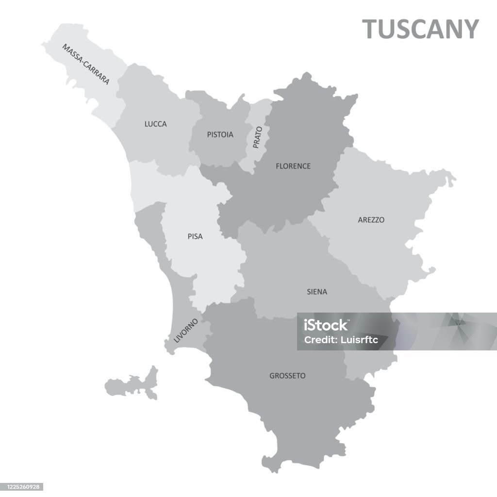 Toscane Regio Kaart Stockvectorkunst En Meer Beelden Van Toscane - Toscane,  Kaart, Italië - Istock