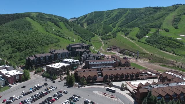 Park City Utah and Ski Resort in Summer Aerial View