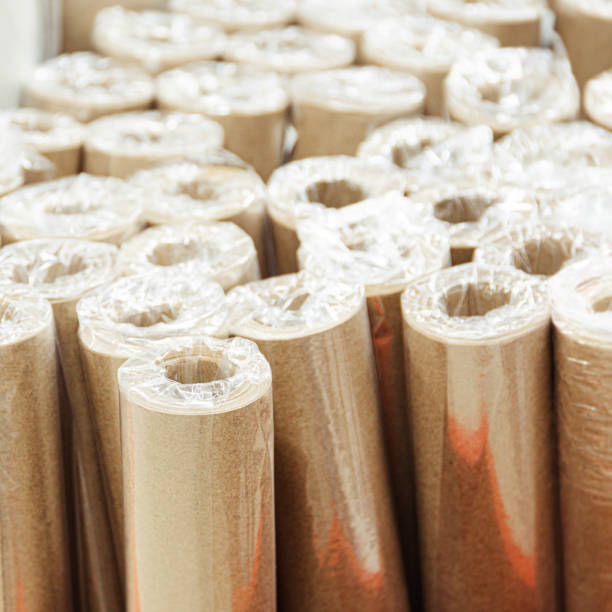 istock grey kraft wrapping paper in rolls 1225261965