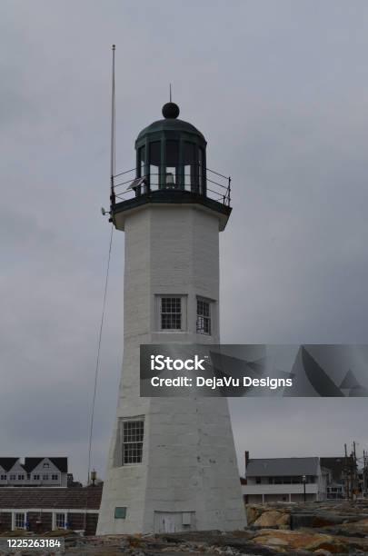 Old Scituate Lighthouse On The Coast Of Massachusetts Stock Photo - Download Image Now