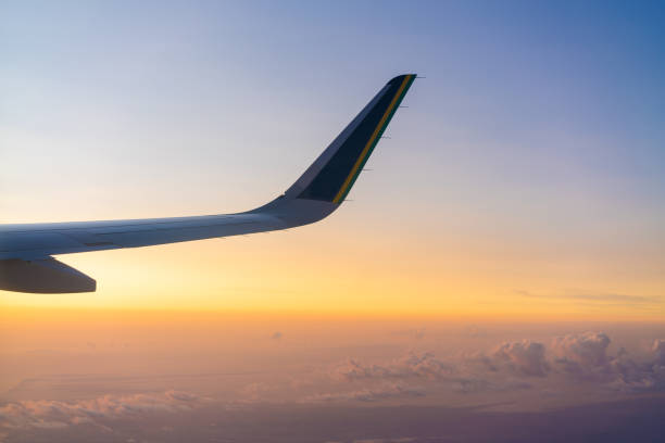 Airplane, Turbine, Flight,  Sunset, Sky