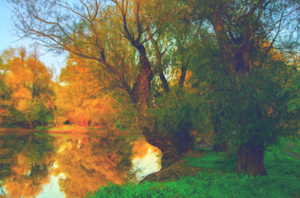 istock Oil landscape painting 1225274560