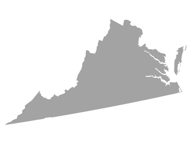 Gray map of US state of Virginia vector illustration of Gray map of US state of Virginia virginia us state stock illustrations