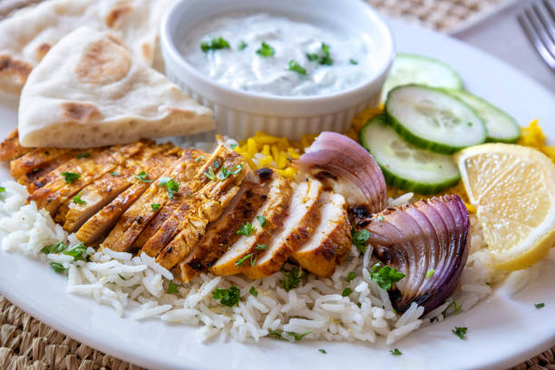 istock Chicken Shawarma with Rice and Vegetables 1225275430