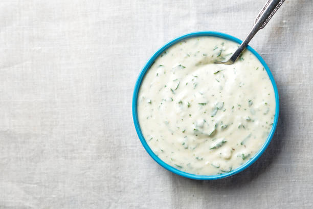 Ranch Dressing Homemade ranch dressing in a dish ranch dressing stock pictures, royalty-free photos & images