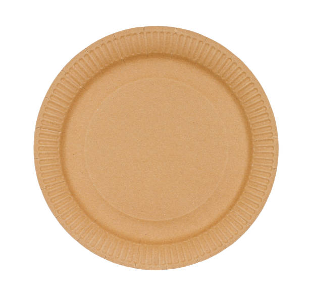 istock The disposable brown paper plate. 1225283597