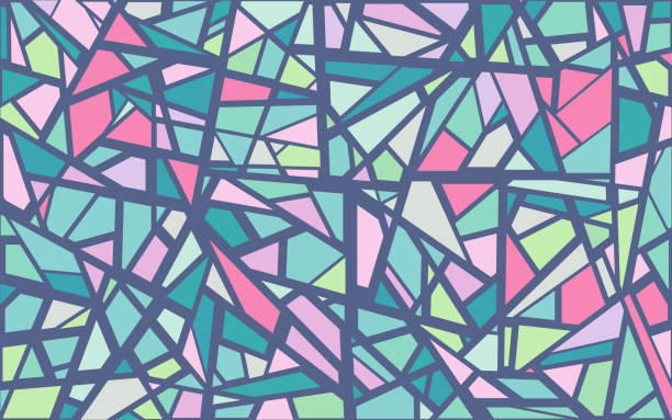 ilustrações de stock, clip art, desenhos animados e ícones de shattered glass abstract background pattern - broken glass green shattered glass