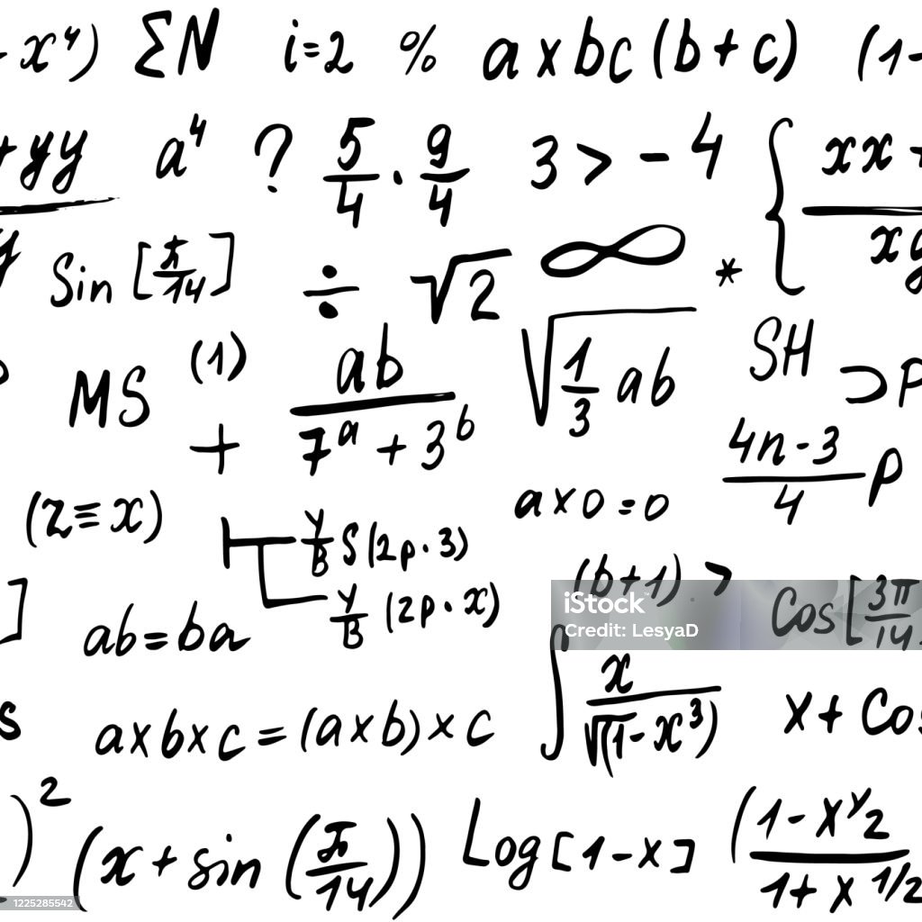 Math Formulas Seamless Pattern Hand Drawn Mathematical Equations Vector  Illustration Stock Illustration - Download Image Now - iStock