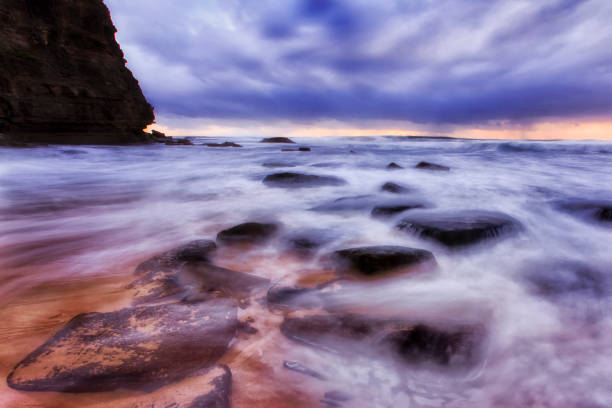 istock Sea Newport Rocks under rise 1225286329