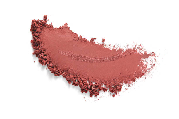 Eye shadow swatch. Bronzer smudge isolated on white