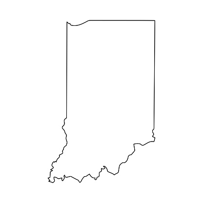 Indiana State Line Indiana Line Usa State American Map Illustration America Vector ...