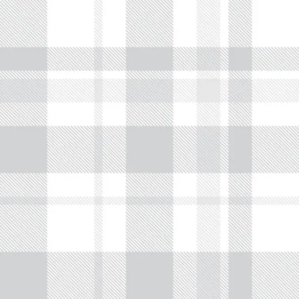 Vector illustration of White Plaid Tartan Checkered Seamless Pattern