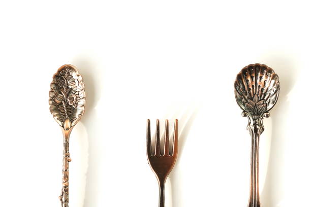 Vintage tea spoon isolated on white background. Poster