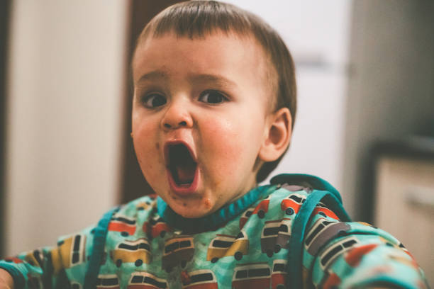 istock Cute baby eating pasta 1225318079