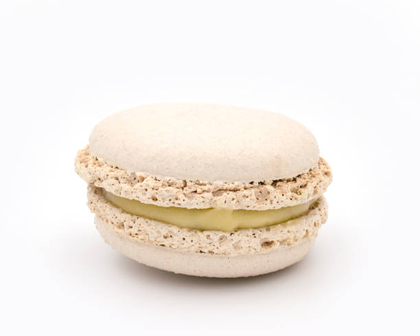 istock Colorful vanilla macaroon on white background. clipping path 1225318811