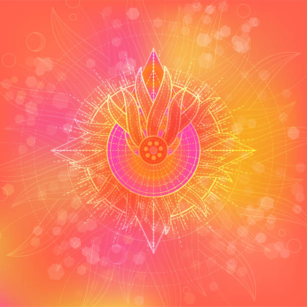 istock Vector illustration of Sacred geometry symbol on abstract background. 1225320002