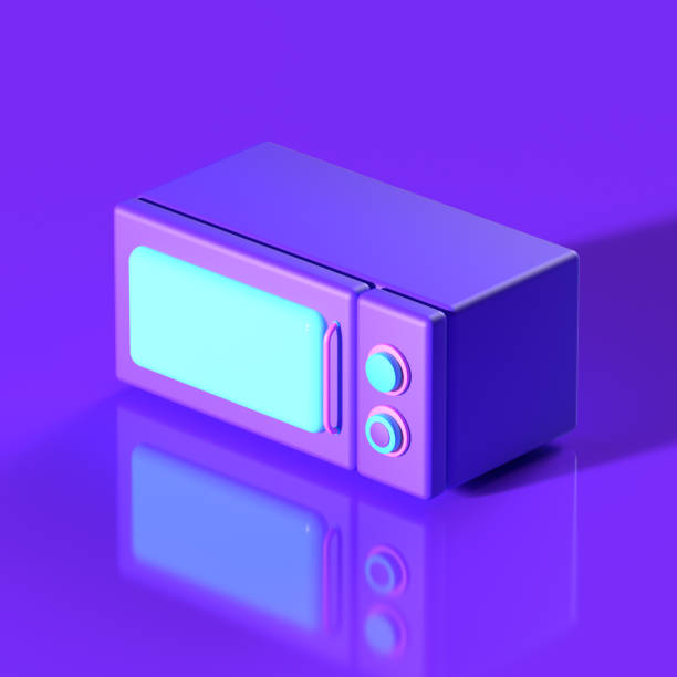 istock Abstract poster with deep purple microwave. 3D rendering objects shape. Minimal monochrome style 1225326296