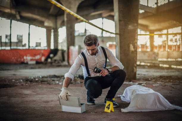 istock After the murder, criminal inspectors work at the crime scene 1225326304