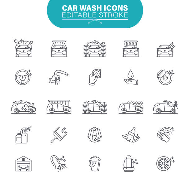 auto wäsche nisse icons. set enthält symbol als usa, auto, reinigung; service, illustration - car battery car battery auto repair shop stock-grafiken, -clipart, -cartoons und -symbole