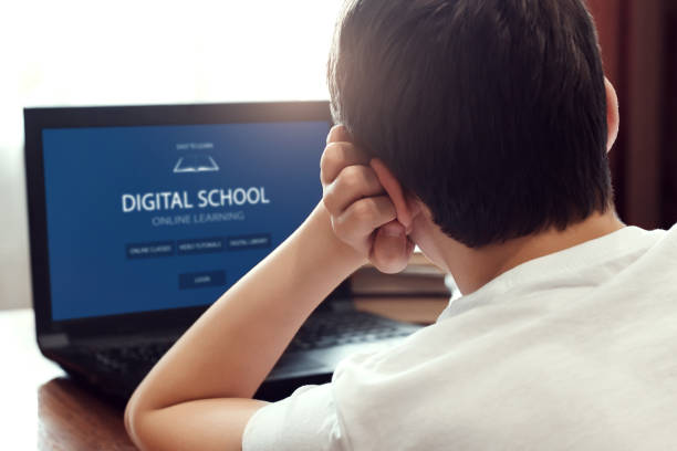Distance online education stock photo