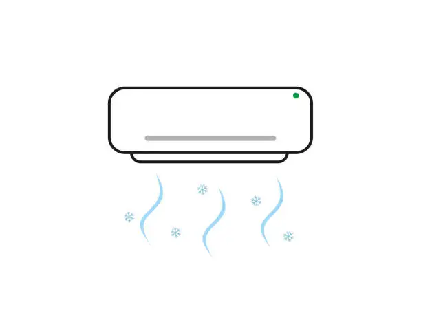 Vector illustration of Air conditioner line art illustration