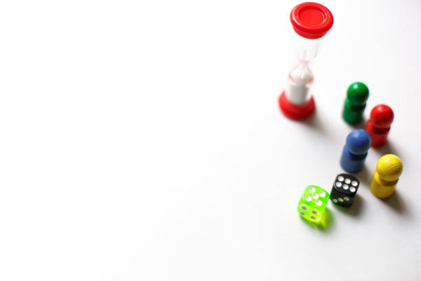 istock Game cubes, chips, hourglass on a white background. T 1225339000