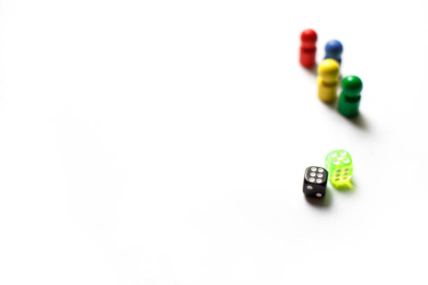 istock Game cubes, chips, hourglass on a white background. T 1225339004