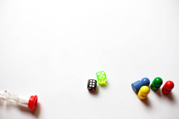 istock Game cubes, chips, hourglass on a white background. T 1225339013