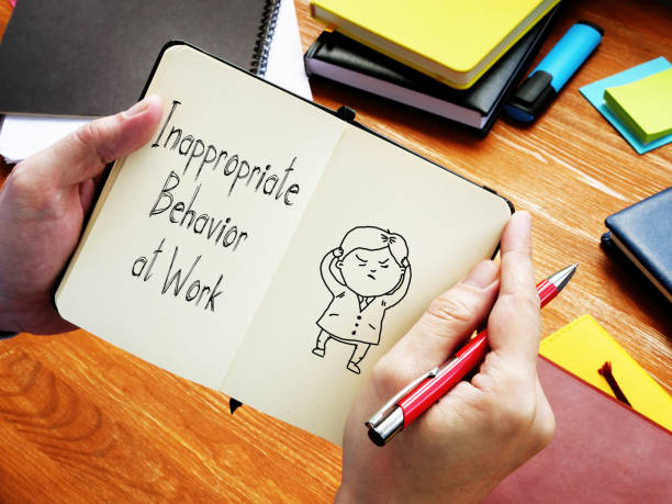 istock Inappropriate Behavior at Work is shown on the conceptual business photo 1225339018