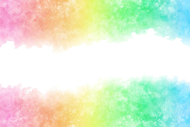 colorful rainbow wave abstract on natural grunge watercolor hand paint background