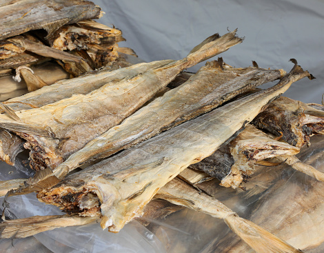 cod stockfish for sale in the fish market