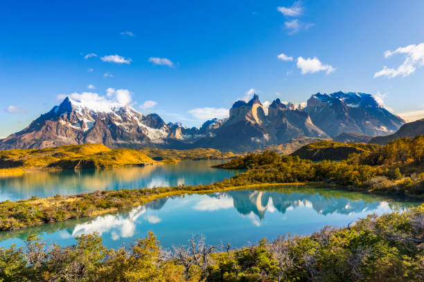 Torres Del Paine, Patagonia, Chile Cuernos del Paine, Torres del Paine National Park, Chile, Patagonia - Chile, Landscape - Scenery andes stock pictures, royalty-free photos & images