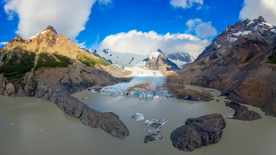 Beautiful icebergs and Aialik Glacier in Kenai Fjords National Park Alaska, USA