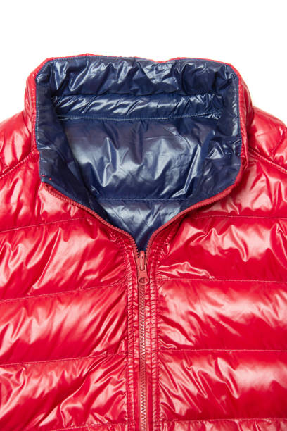 istock Blue and red full zipper windbreaker down jacket, 1225348273