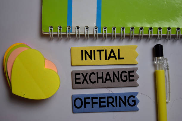 istock Initial Exchange Offering - IEO text on sticky notes isolated on office desk 1225348586