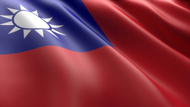 Wavy flag of Taiwan Wavy flag of Taiwan. Suitable for background graphic resources. 3D illustration taiwanese flag stock pictures, royalty-free photos & images
