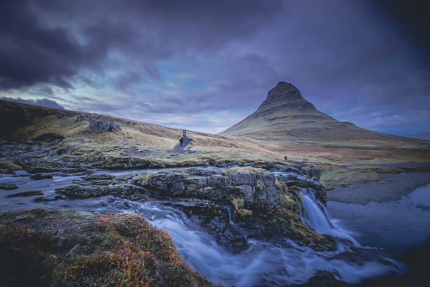 istock Panorama sunset at the Kirkjufell in Iceland 1225353797