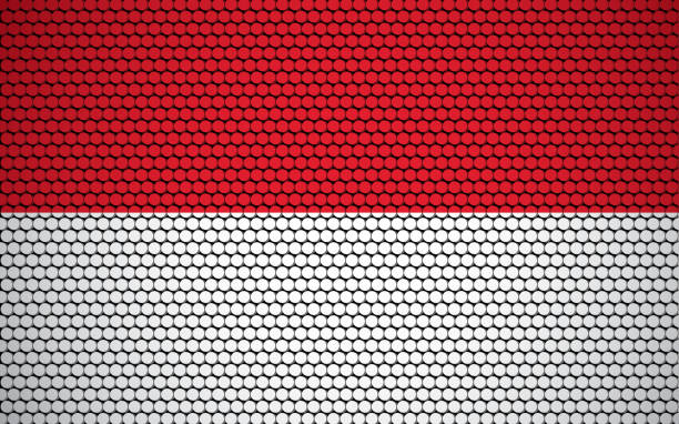 istock Abstract flag of Monaco made of circles. Monegasque flag designed with colored dots giving it a modern and futuristic abstract look. 1225354127