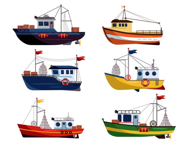 illustrations, cliparts, dessins animés et icônes de o 3/4'' ''''''''''''''''''' ''''3''''' ''' '1'3'' '1'2' - trawler