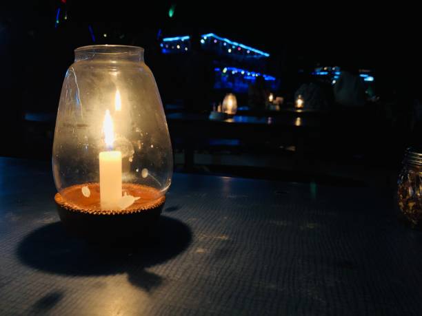 istock Candle lit tables in Goa cafe 1225360539