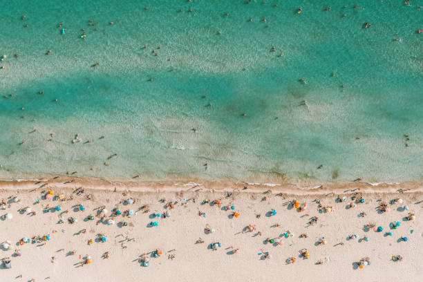 istock beach crowd from aerial look 1225365094