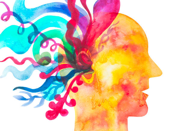 istock Listen to music. Ear for music. Watercolor illustration 1225365313
