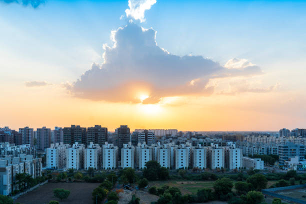 istock beautiful ahemdabaad city at sunset. 1225366080