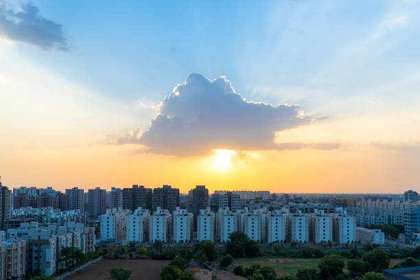 istock Ahmadabad Cityscape at sunset. 1225366084
