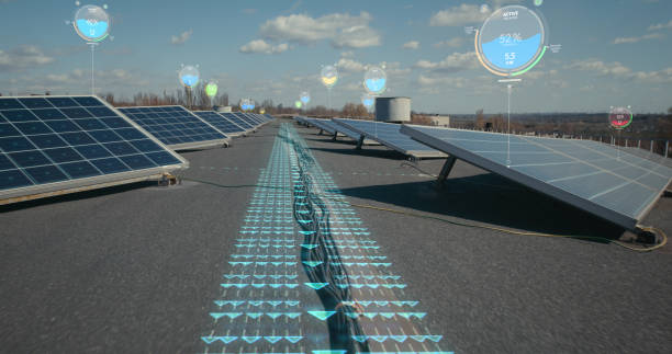 istock Indicators seen over solar panels and wires 1225366268