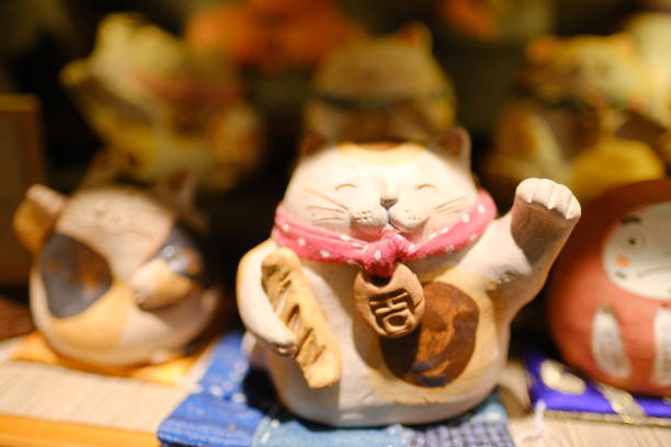 istock Cute lucky cat decoration display 1225366517