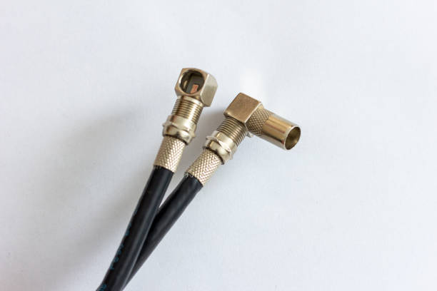 istock Conectors of televisional wire on a white background 1225367582
