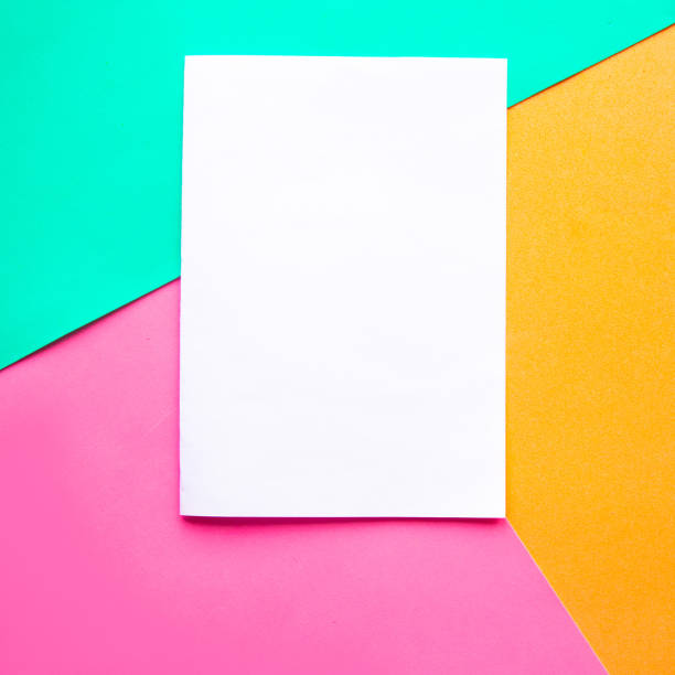 istock White mockup blank on geometric color pastel background. Copy space for the text. Design concept 1225368769