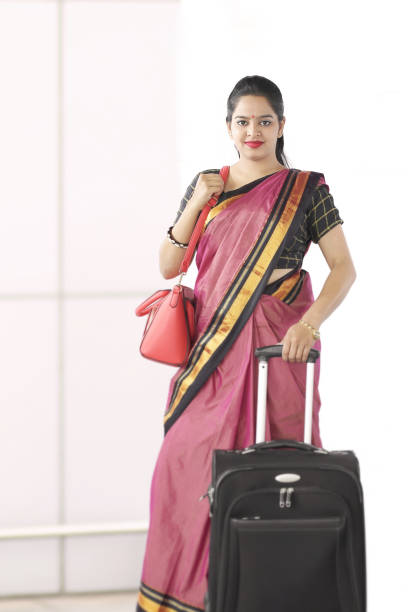 istock Indian Woman With Luggage 1225371532